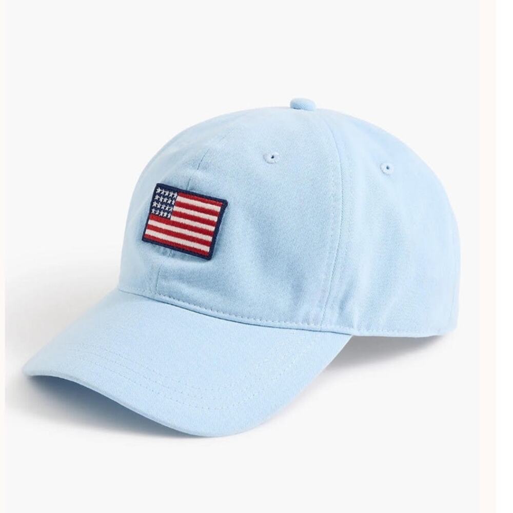 NWT J. Crew Flag Baseball Hat Blue Patriotic Preppy One Size